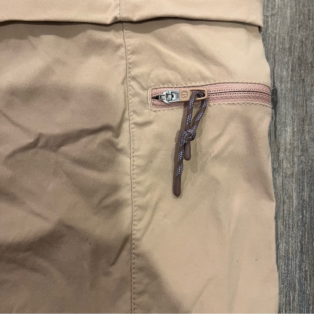 lululemon athletica Beige & Brown Track Joggers with Purple Drawcord - Picture 2 of 12